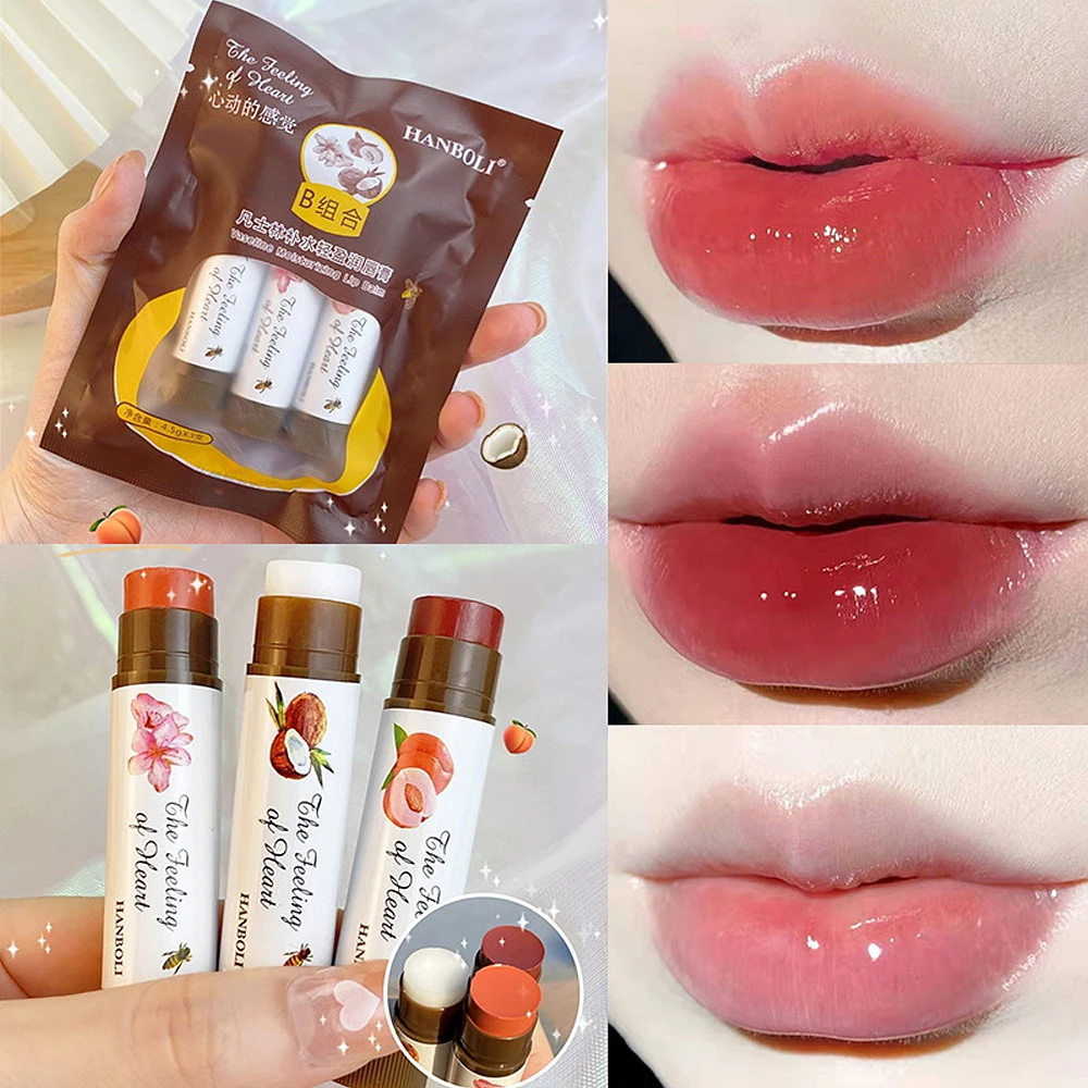 

1PC Fruit Color Changing Lip Balm Peach Tea Color Lip Gloss Natural Lasting Moisturizing Lighten Lip Lines Jelly Plump Lip Care