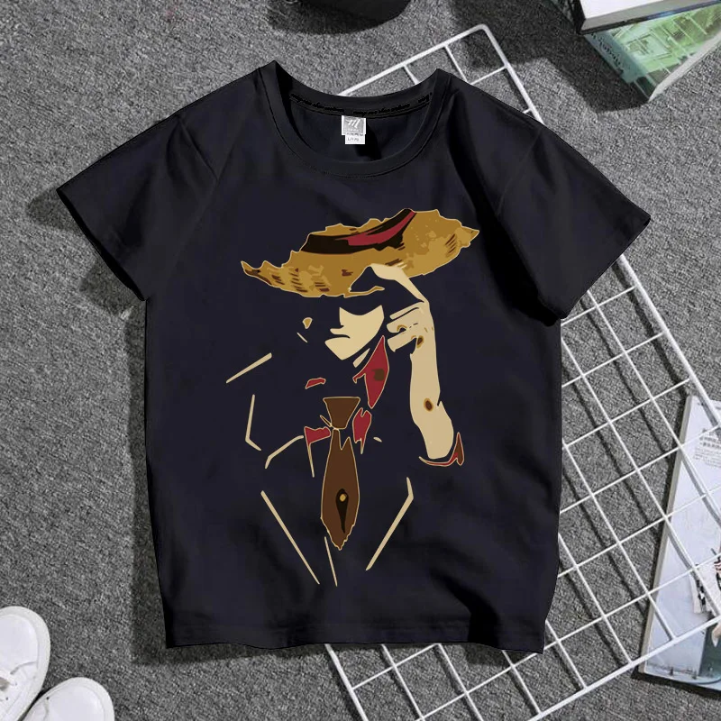 

ONE PIECE Monkey Luffy Cartoon Novel Printing Student Short-sleeved T-shirt Parent-child Wear Kid Clothes Toddler Girl Clothes
