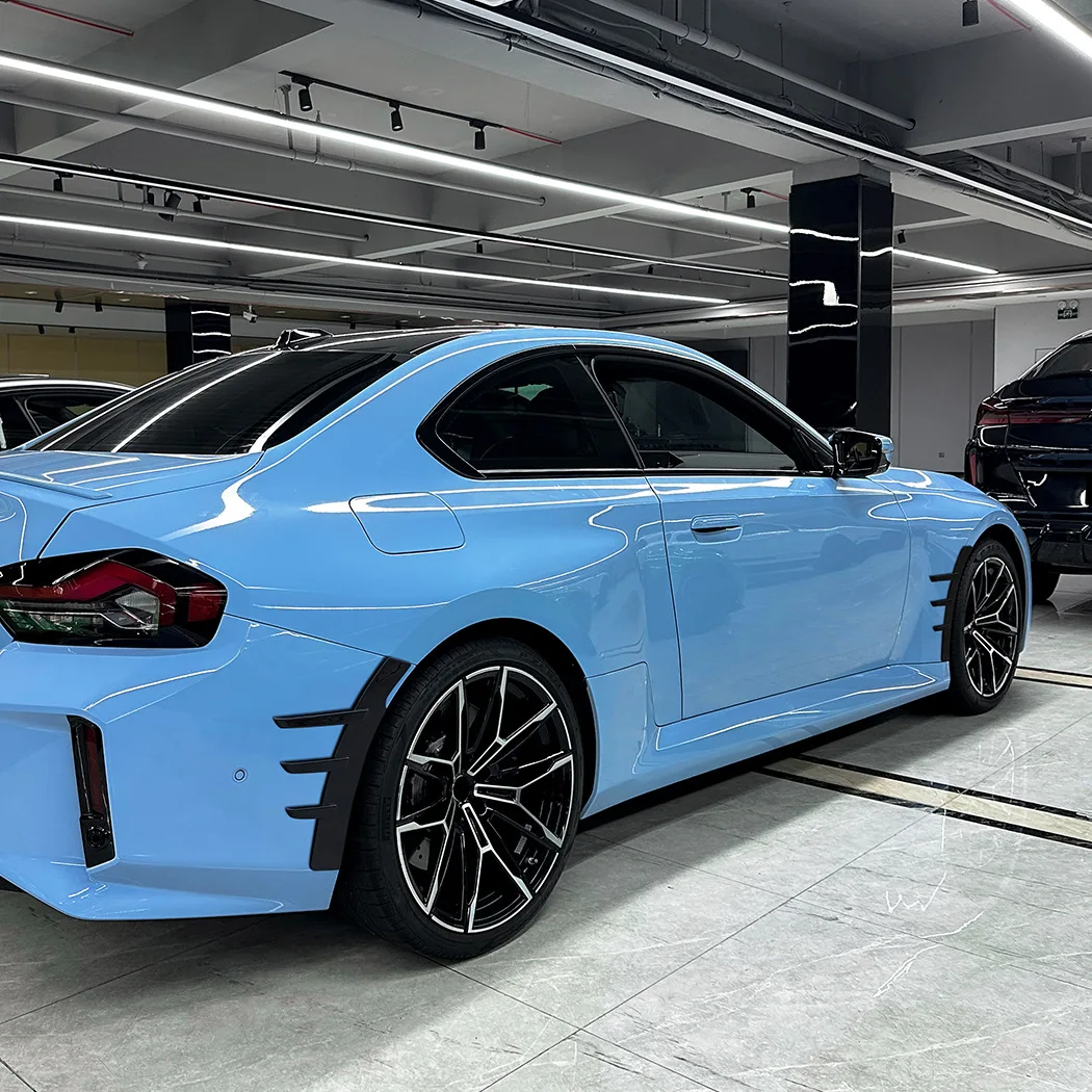 Фото Для BMW 2 серии G42 M2 G87 2022+ Декоративные накладки на колесные арки в стиле MP, передний сплиттер, ветровые накладки на колесные арки, комплект из 4 частей №3