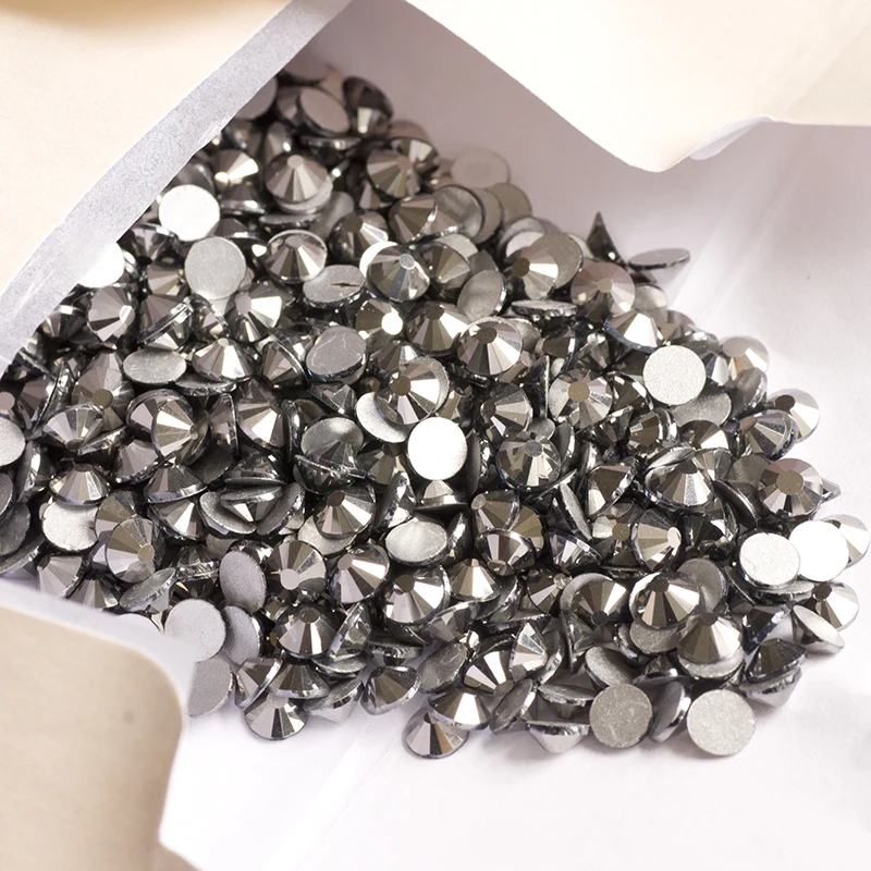 

Hematite Non Hotfix DIY Crafts Sewing Garment Rhinestones Round Flat Nail Art Supplies Crystals Jewelry Stones For Dancing Dress