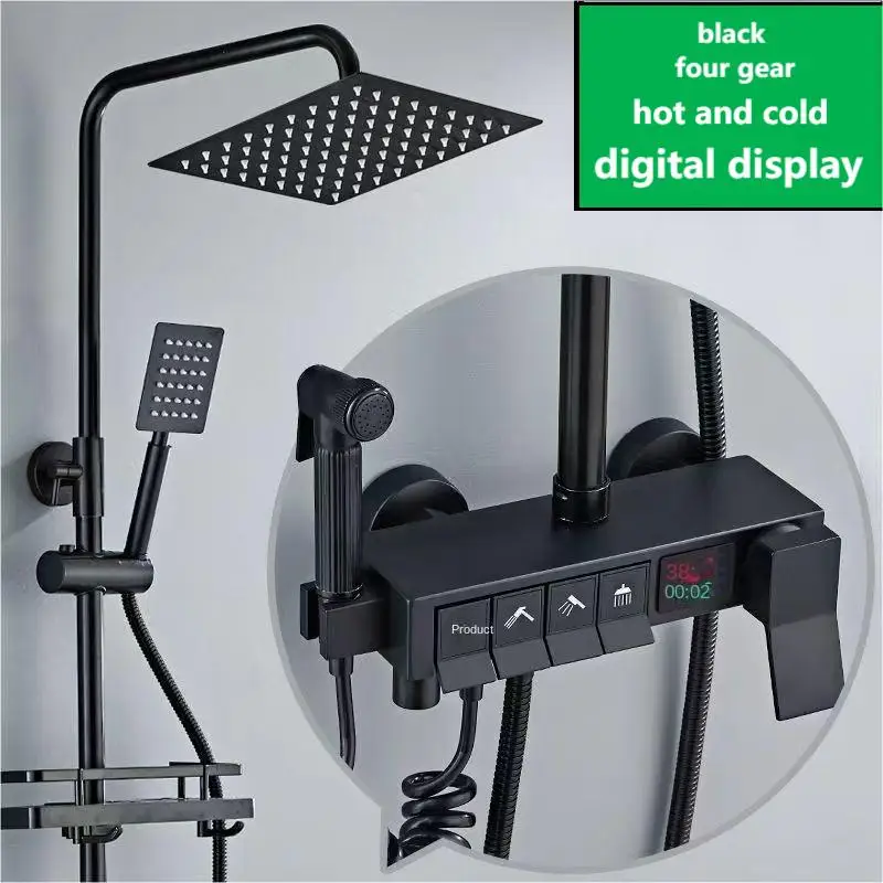 Душевая система для ванной комнаты полный комплект черный белый серый