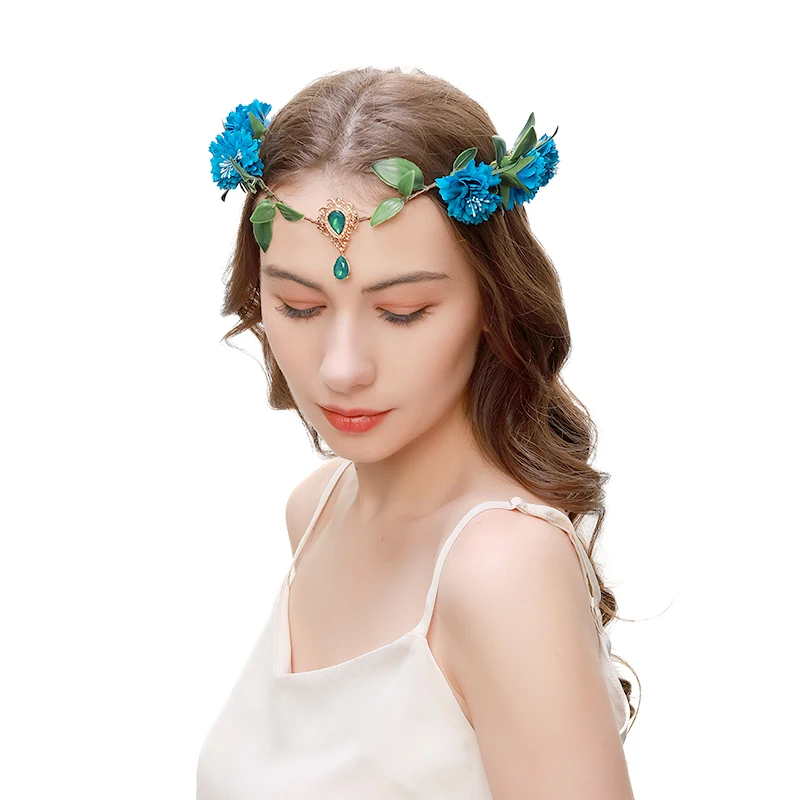 Цветочный венок для невесты корона головная повязка с листьями искусственная
