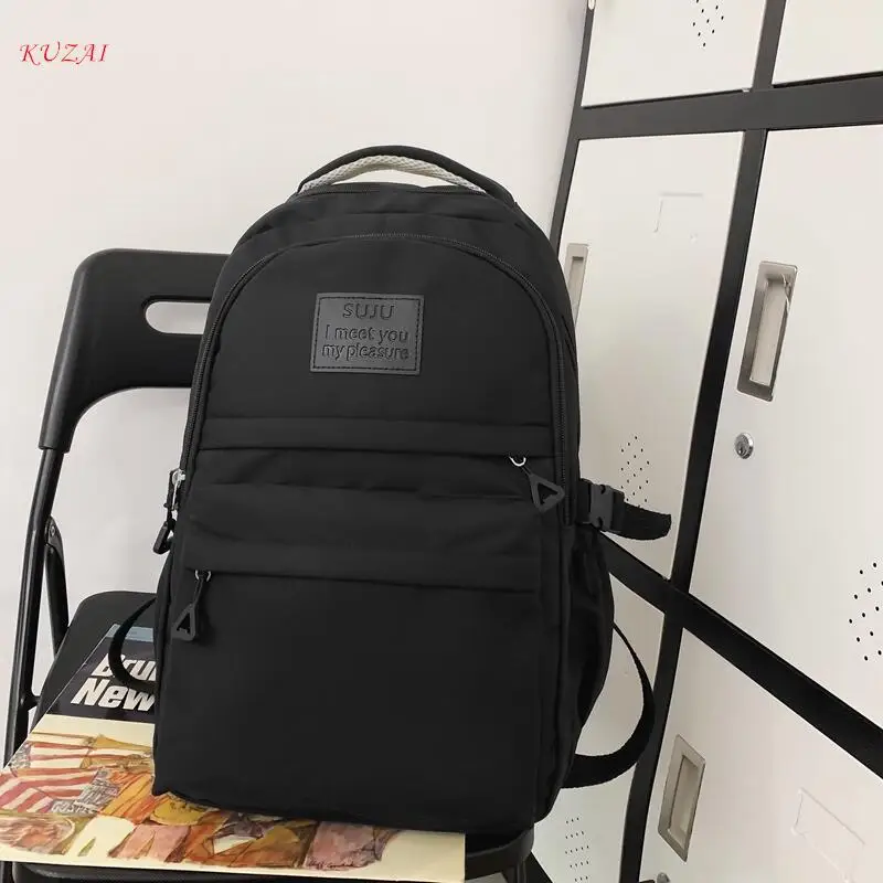 

Новый нейлоновый женский рюкзак KUZAI, модная однотонная дорожная сумка для мужчин, высококачественный школьный рюкзак в стиле преппи для подростков, кавайная сумка для книг