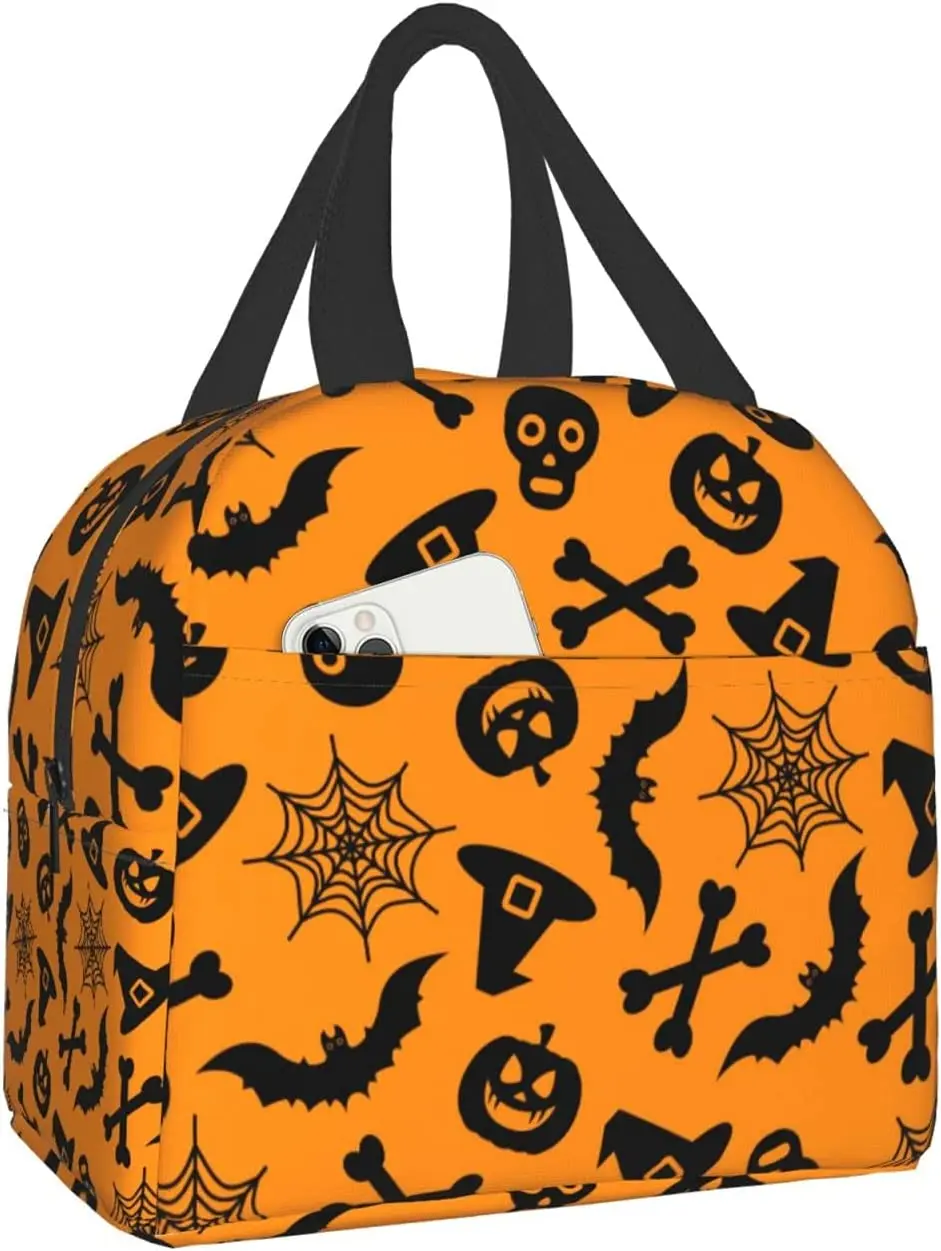 

Happy Halloween Lunch Box Travel Bag Picnic Bags Insulated Durable Shopping Reusable Waterproof Bags For Man Woman Adult