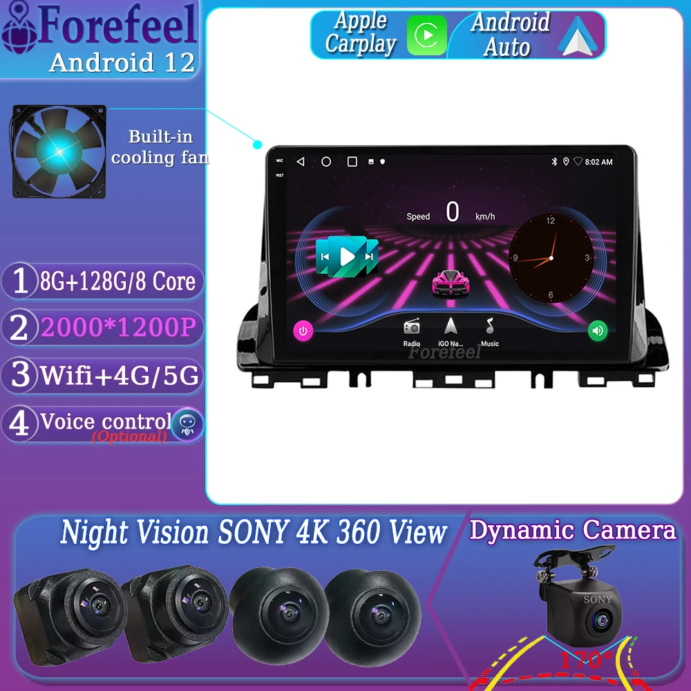 

Android 12 для KIA Cerato 4 2018-2020, экран с монитором, мультимедийный ТВ, Авторадио, навигация, стерео радио, lettor, автомобильный видеоплеер