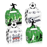 dd199 4pcs soccer football theme party decoration portable gift box paper candy bag box baby shower birthday party supplies