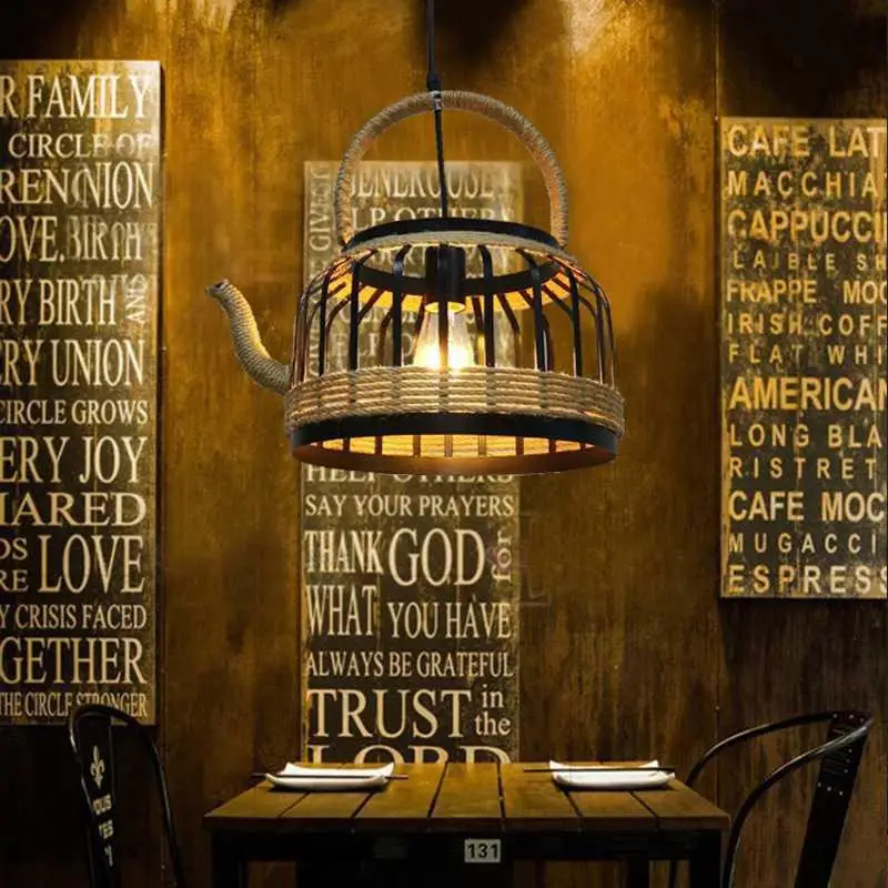 Ретро Лофт железный черный окрашенный с веревкой фотолампа Эдисона шнур