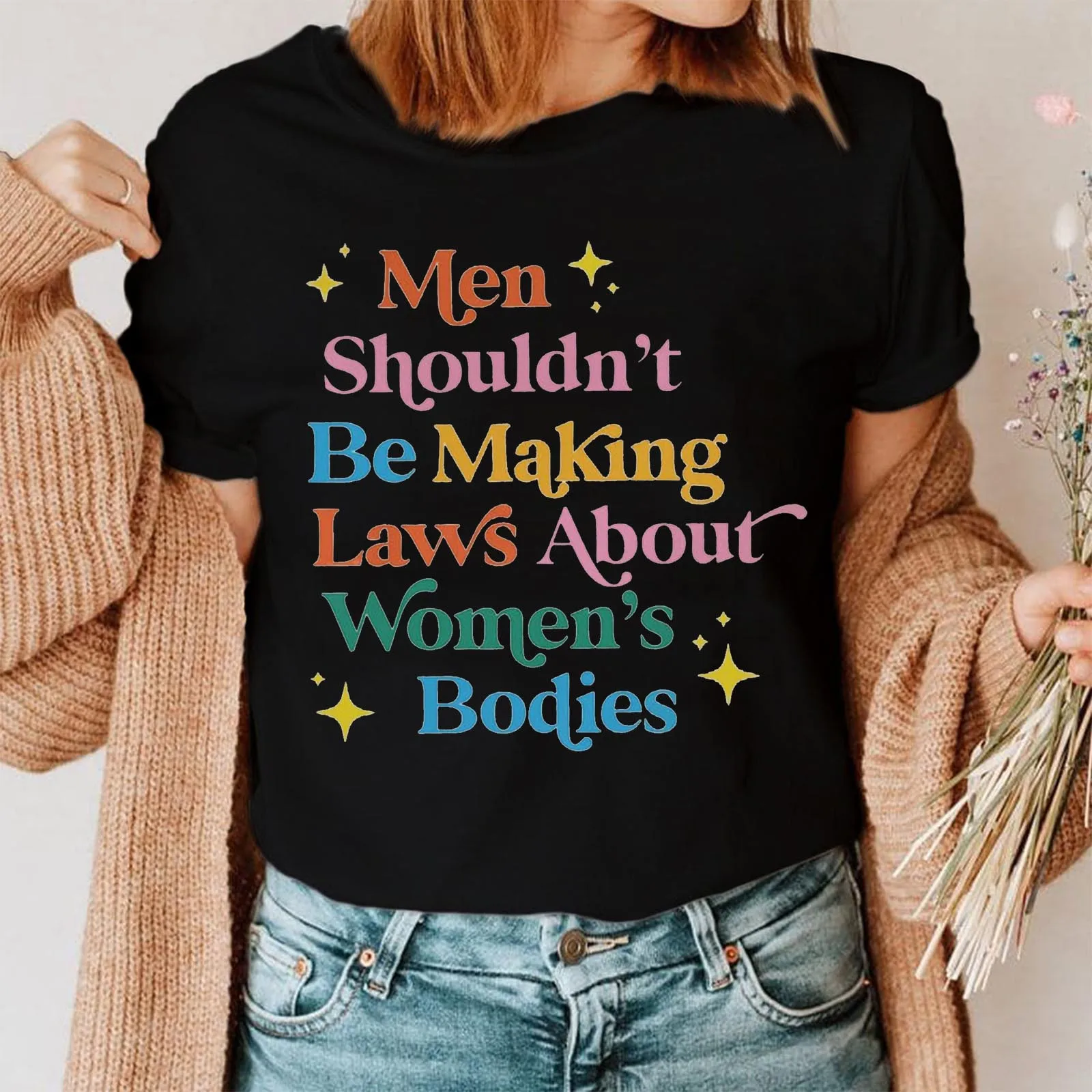 

Женские топы с буквенным принтом, блузка с коротким рукавом, повседневная майка с круглым вырезом, женские права, трендовая одежда