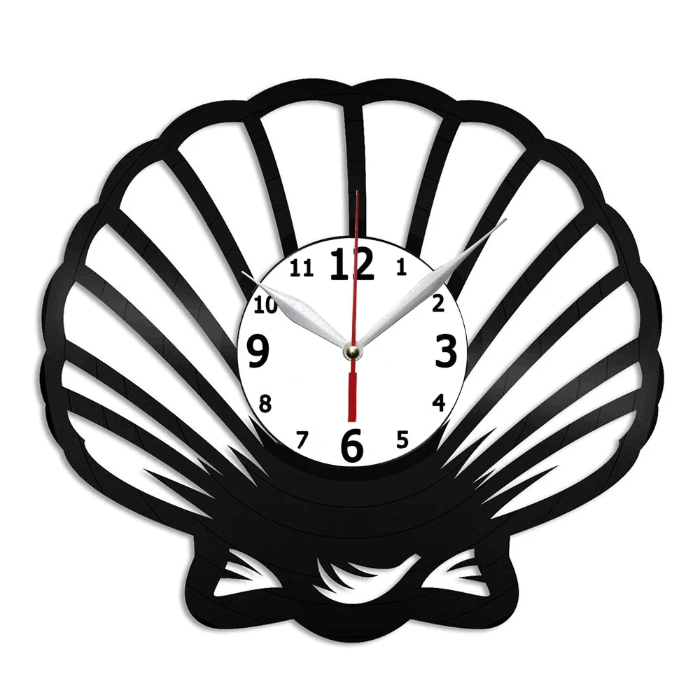 

Виниловые Настенные часы с ракушками, 12 дюймов, домашний декор для комнаты, настенное искусство, подарок для друга ручной работы
