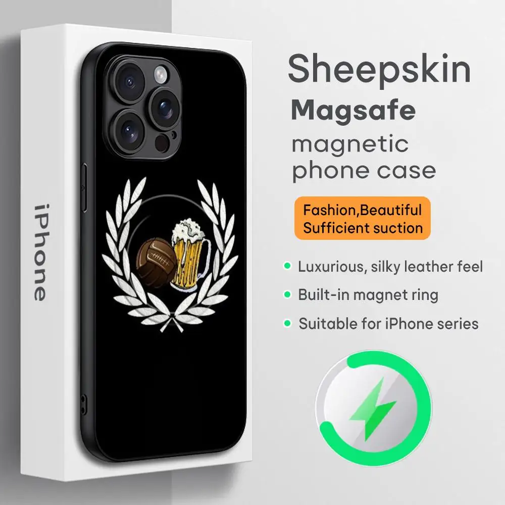 Cool stylish fred perry Phone Case For iPhone 16 15 14 13 12 11 Plus Pro Max High-end Luxury Magsafe Sheepskin