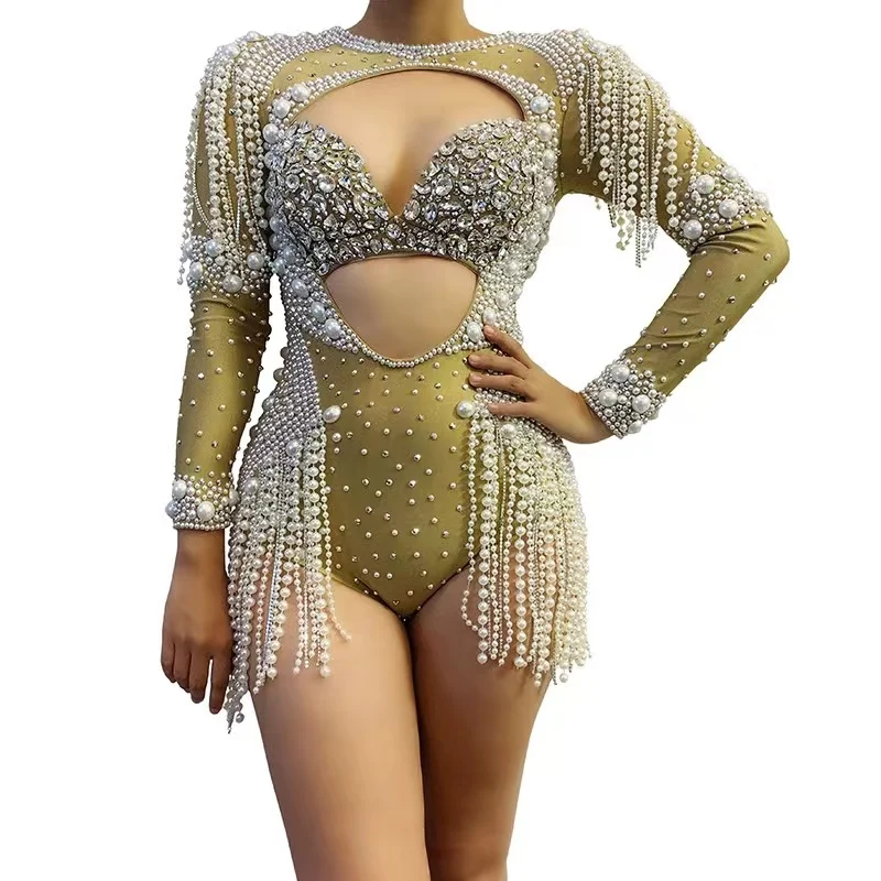 Костюм для джазового танца сексуальное блестящее боди с вырезами Женское