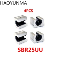 1pcs4pcs sbr25 sbr25uu linear bearing slide block 25mm high precision open linear bearing slide block cnc router parts