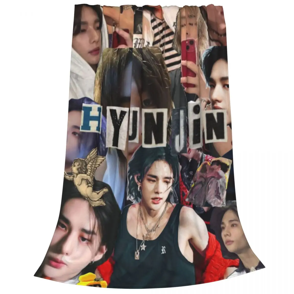 KPOP Hyunjin Одеяла для коллажа Теплые фланцевые одеяла Мягкое и удобное одеяло Одеяло