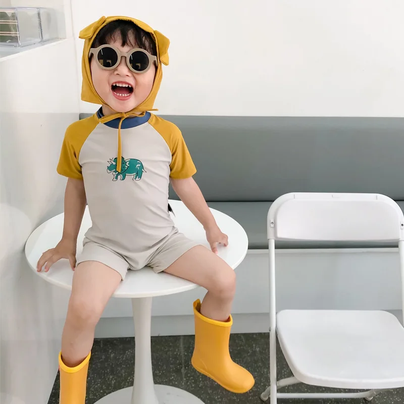 

HAYANA 2022 Summer Children's Swimsuit Girls' Dinosaur Pattern Swimsuit Boys' One Piece Swimwear