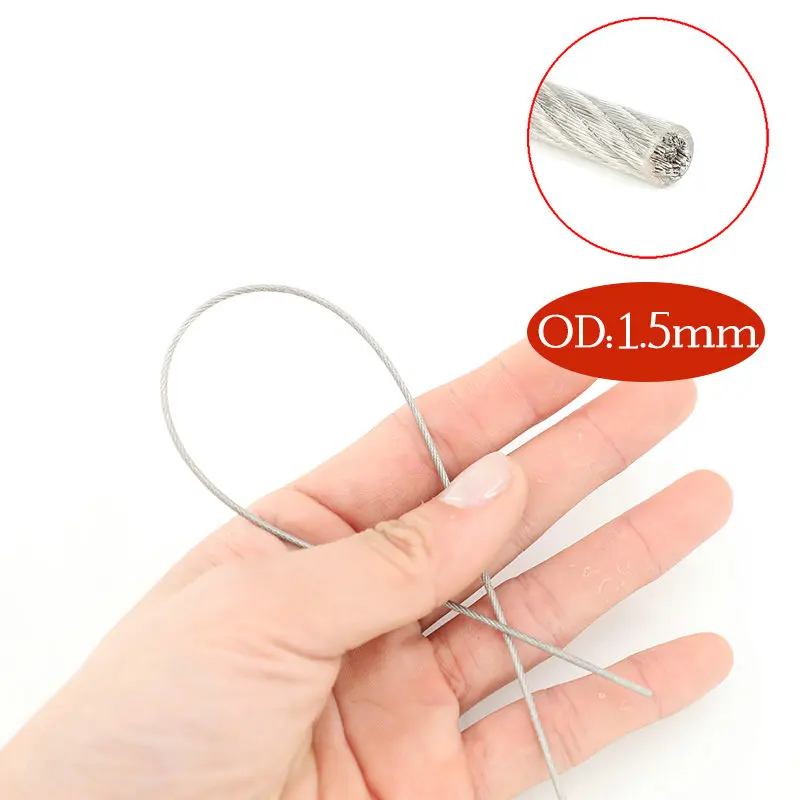 

20 метров, прозрачный Проволочный Трос с ПВХ покрытием из нержавеющей стали 304, кабель диаметром 01,5 мм, 2 мм, 2,5 мм, 3 мм, 4 мм, 5 мм