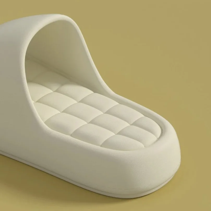 Фото Женские летние шлепанцы Cloud Slipper в клетку, пляжные нескользящие тапочки для дома, женские и мужские комнатные простые шлепанцы №5