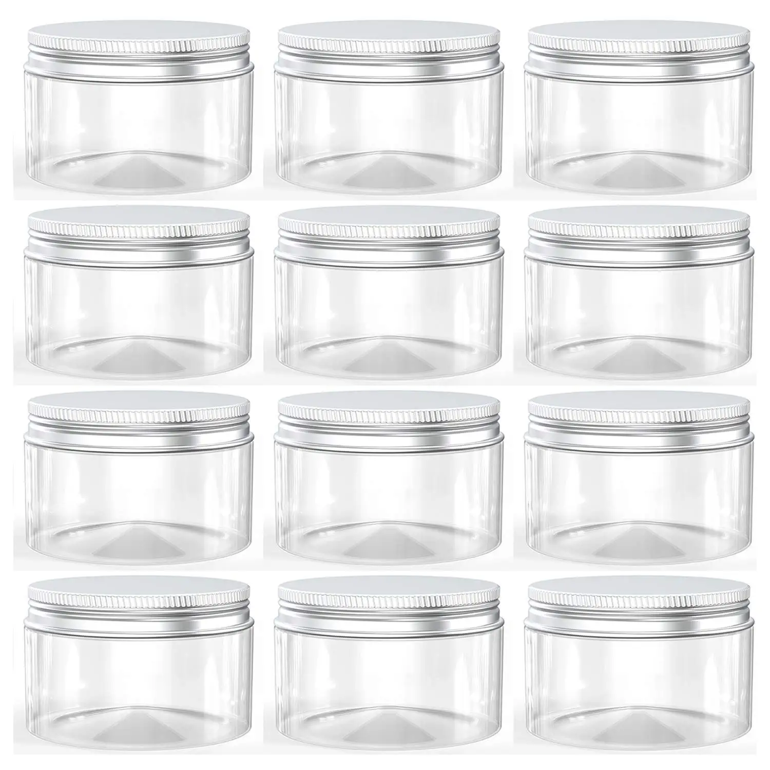 

20pcs 20g 30g 50g 100g 150g Empty Clear Cream Jars Cosmetic Storage Pot with Aluminum Cover Anti-light Containers Sample Bottles