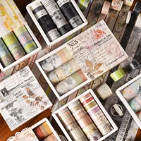 20 rolls retro washi tape set wide floral stamp letter old newspaper decorative masking tape diy stationery school supplies