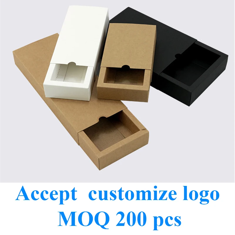 Easy Assembly White Black Kraft Handmade Gift Packing Box