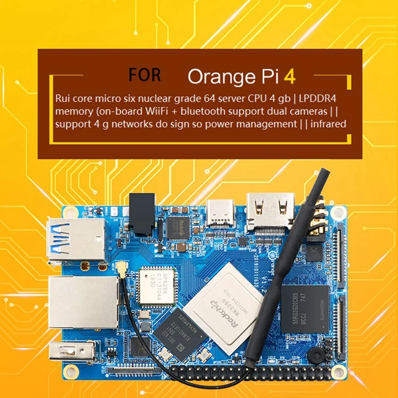 

Для Orange Pi 4 Rockchip RK3399 4 Гб LPDDR4 + 16 Гб EMMC двухэкранный разный дисплей android 8,1 макетная плата Ubuntu
