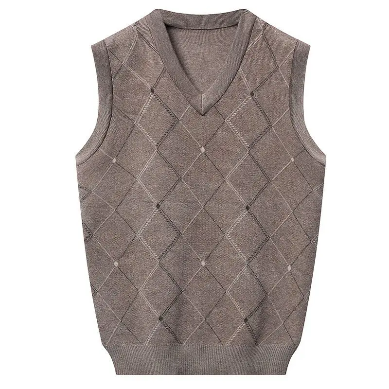 

High Quality Fashion Men's Sleeveless Waistcoats Male's Warm Knitted Casual Vests Pullovers V-Neck Sweaters Brand Clothing C71