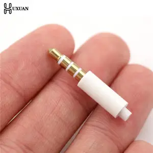 4 шт.лот 3,5 мм стерео гарнитура штекер с хвостом 4 полюса 3,5 мм аудио разъем адаптер разъем для Iphone белый