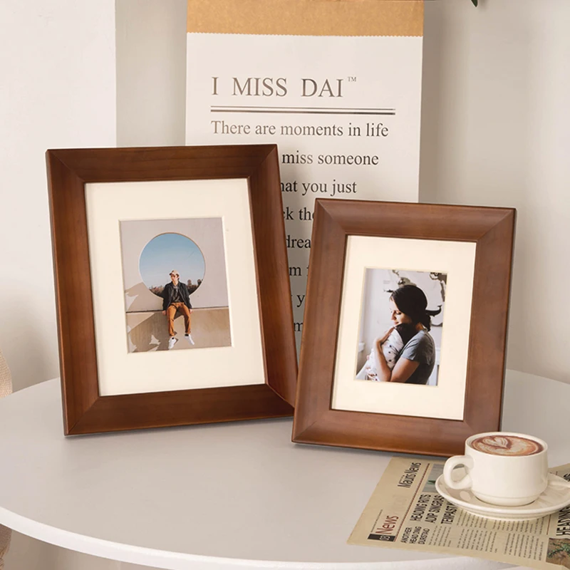 

Classic American Style Family Photo Frame Vintage Wooden Photo Frame Minimalist Rectangular Cadre Photo Wall Decoration Items