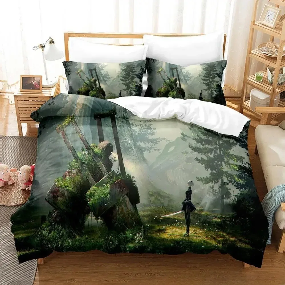 NieR Automata Bedding Set Single Twin Full Queen King Size Bed Adult Kid Bedroom Duvet cover Sets 3D Anime Sheet