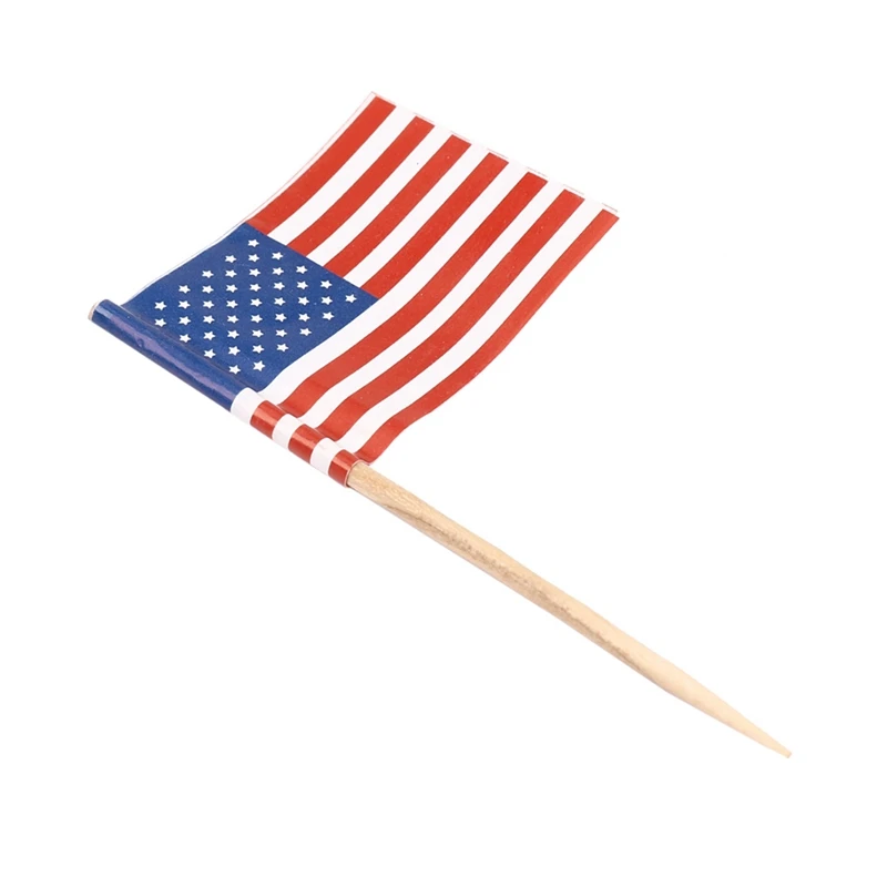 

Retail 500 American Flag Toothpicks Party Cupcake Decoration Sandwich Mini Food Picks