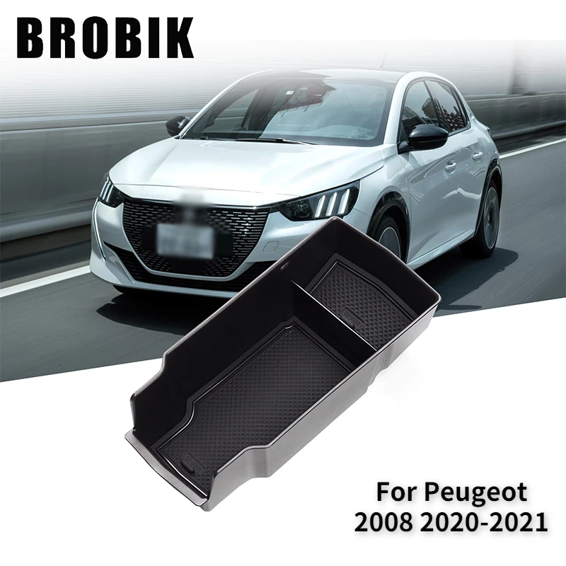 

BROBIK Cars Armrest Storage Box Tray Container Car Parts Accessories For Peugeot 2008 2020-2021 Car Decoration