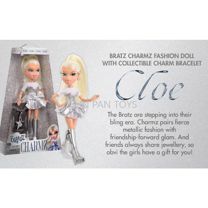 Фото Оригинальный браслет Bratz Charmz с фигурками Кло, Джейд, Саша, Язмин, коллекционный шарм Bratzaversary 2026 Gaia Fashion Doll, подарок для девочек и детей №3