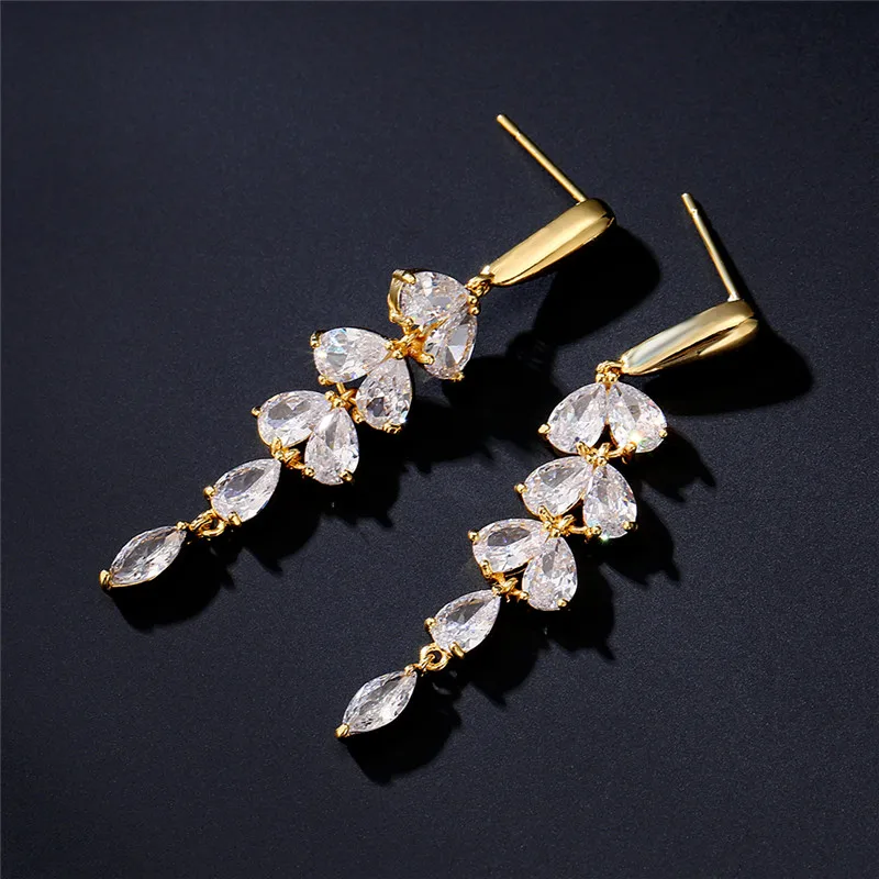 Женские серьги ZAKOL в Корейском стиле серьги-подвески золотого цвета с изысканным