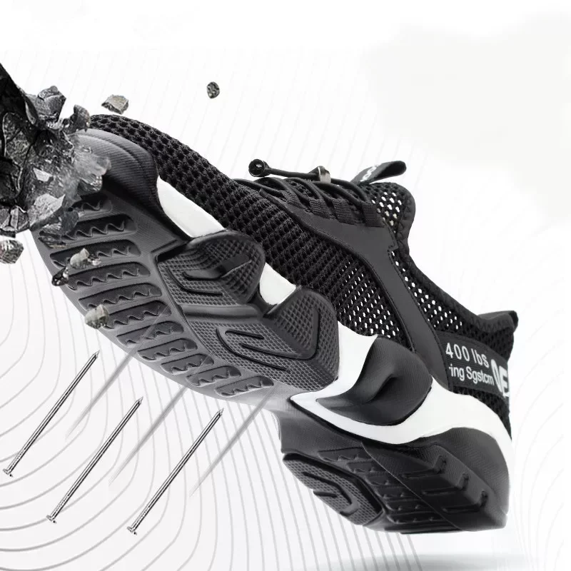 

Мужские защитные рабочие ботинки, сетчатые дышащие легкие повседневные кроссовки со стальным носком, защита от пирсинга, 2020