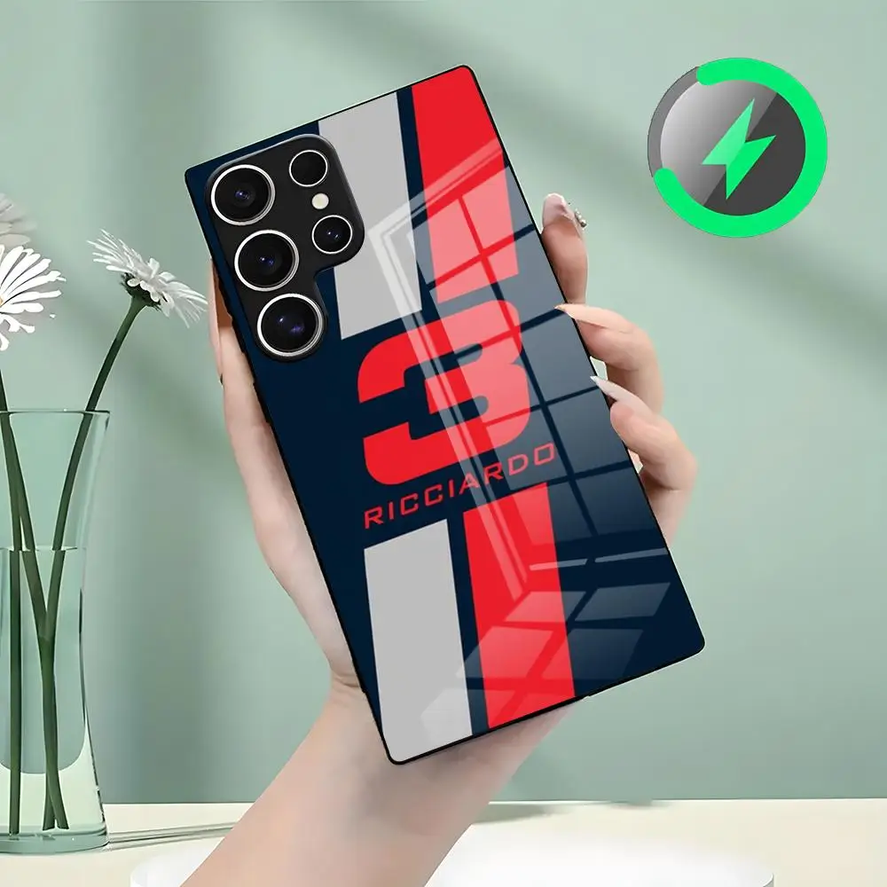 Чехол для телефона D-Daniel R-RicciardoES 3 для Samsung S26 S25 S24 S23 S22 S21 S20 Edge Ultra Plus FE, стеклянный чехол для Magsafe (art.: 3920dc18e1887) - 3920dc18e1887