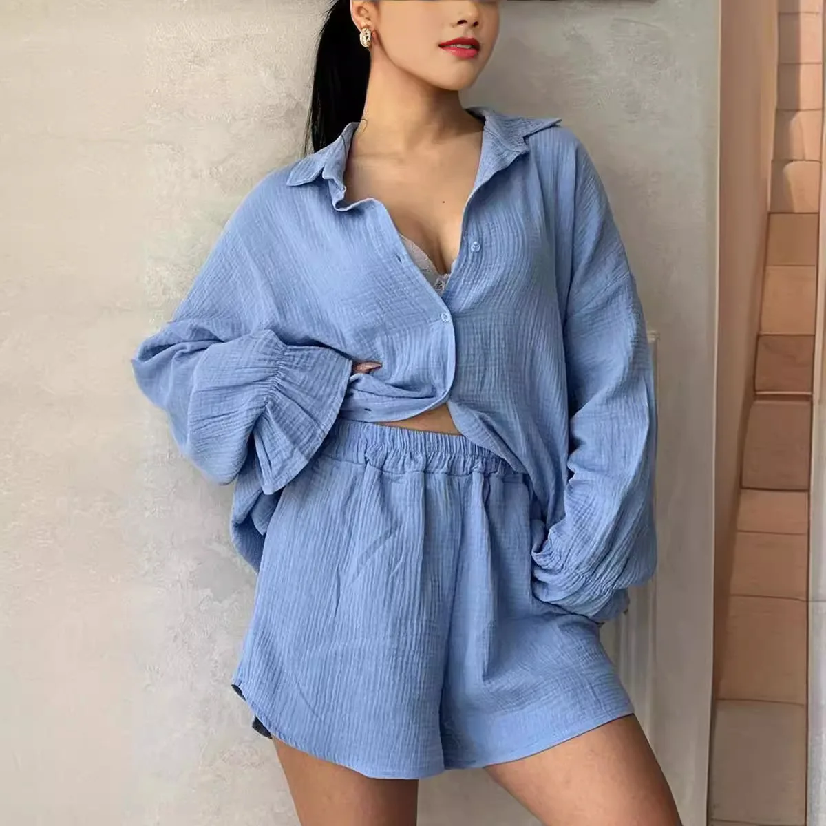 Женский комплект из 2 предметов: топ + шорты Y2k 2025 Хлопок Conjunto Piezas Mujes Трусы Женские