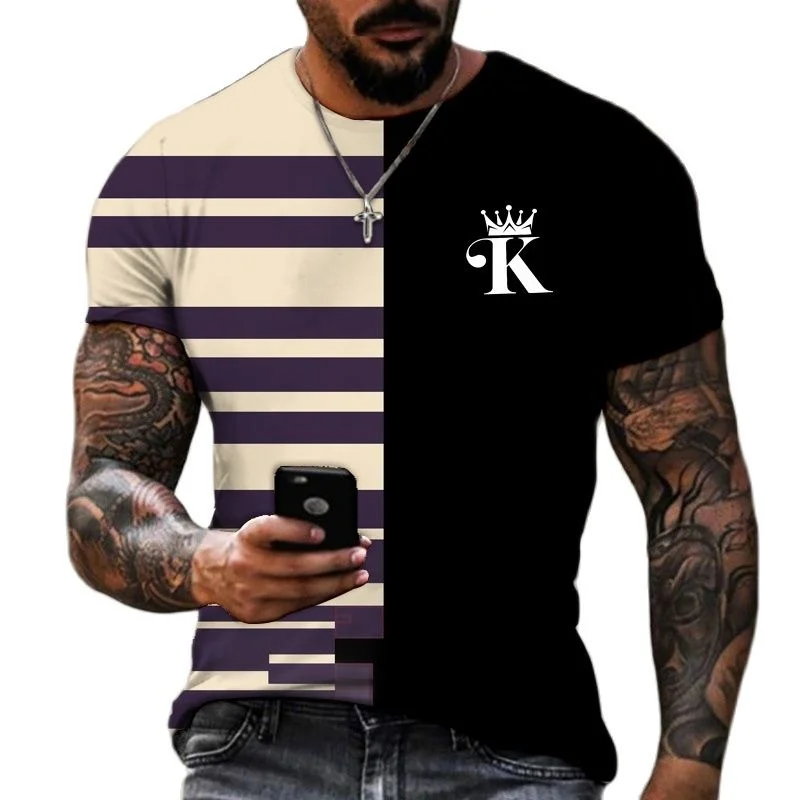 Летняя мужская 3d печать K Street Fashion размера плюс с коротким рукавом - купить по