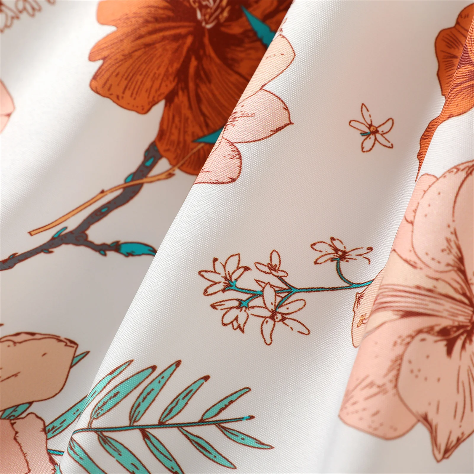 2 шт. детское платье с цветочным принтом и длинным рукавом |