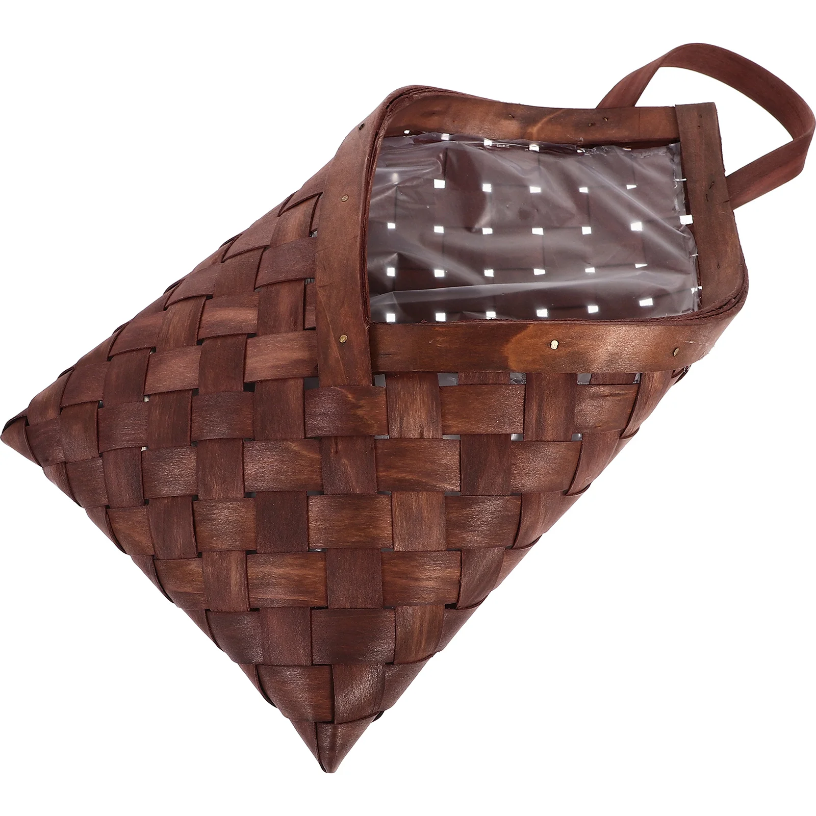 

Wall Mounted Fruit Basket Storage Box Garden Hanging Versatile Wood Flower Woven Container Wooden Bin