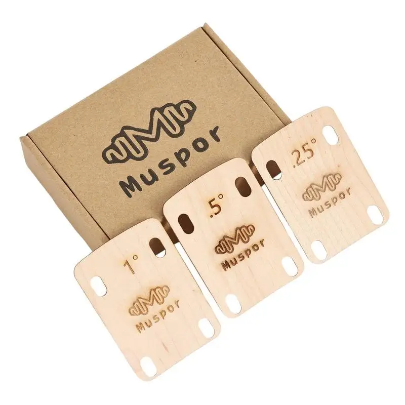 

Деревянная шейка для гитары, 3 шт., шейные пластины для электрогитары, 0,25, 0,5, 1 градус, толщина латуни S для гитары и баса, болт на шею