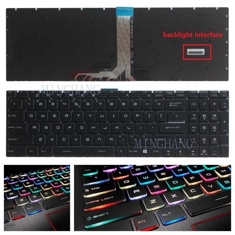Фото Новая RGB-клавиатура с подсветкой для MSI MS-16K5 GS63 Stealth 8RE MS-16K7 GS63 Stealth 8RF №1