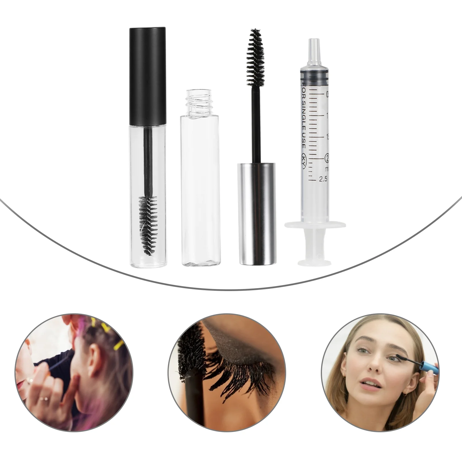 

12 PCS Mascara Tube Makeup Mascara Portable Eyelash Brushes Set Applicator Plastic DIY Mascara Container