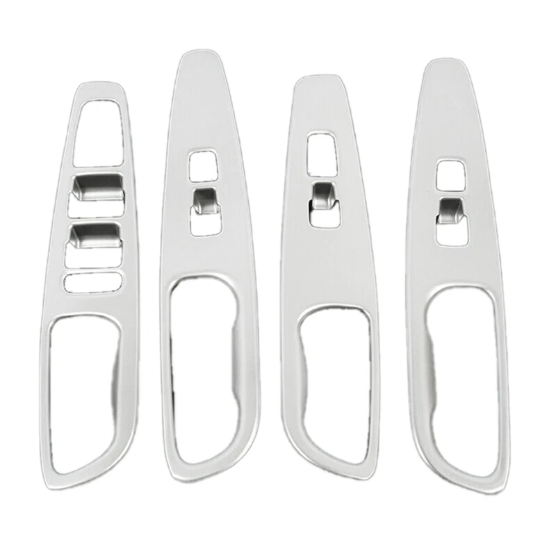 

For Hyundai Santa Fe 2019-2021 Silver Window Lift Switch Button Panel Cover Trim Interior Door Armrest Decoration