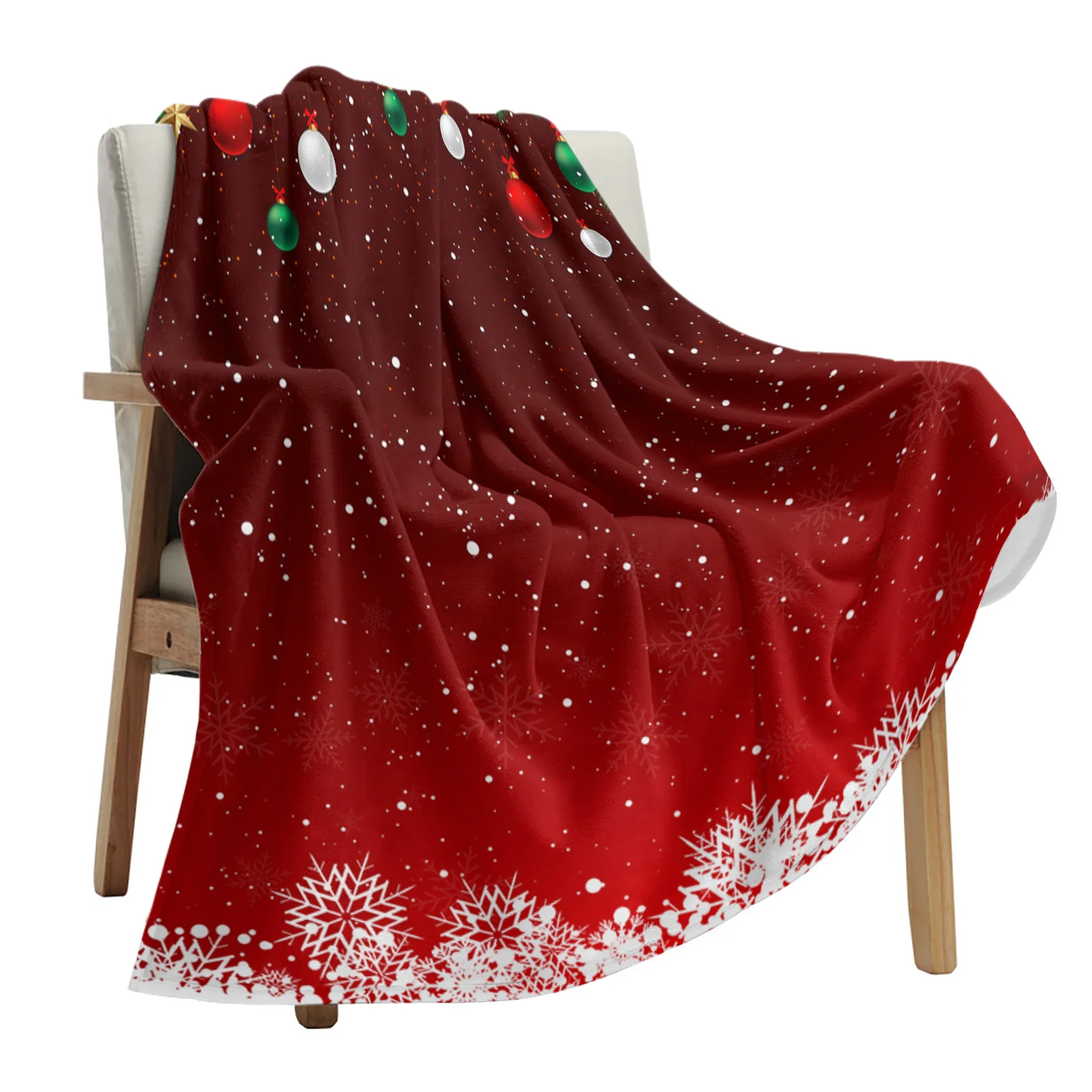 

Christmas Snowflake Light Ball Throw Blanket Christmas Blanket Soft Plush Warm Sofa Throw Blanket Holiday Gifts