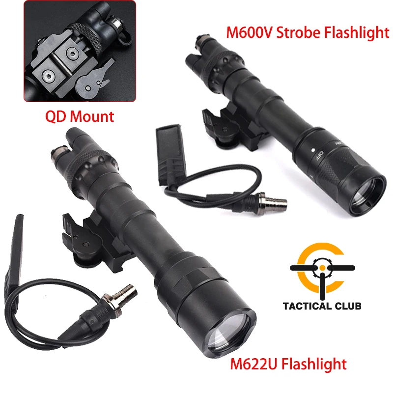 

Tactical SF M622V Scout Light M622 Ultra Hunting QD Mount Strobe Flashlight M4A1 Carbine Weapons Light Rifle & ADM Mount Rail