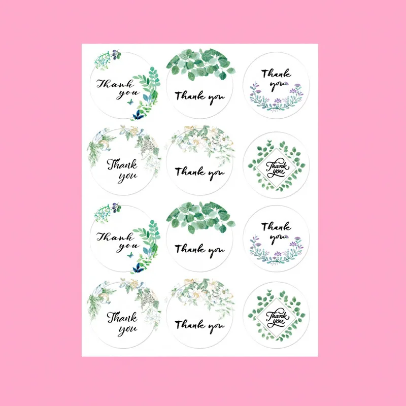 

120 шт./10 листов, декоративные наклейки с надписью Thank You