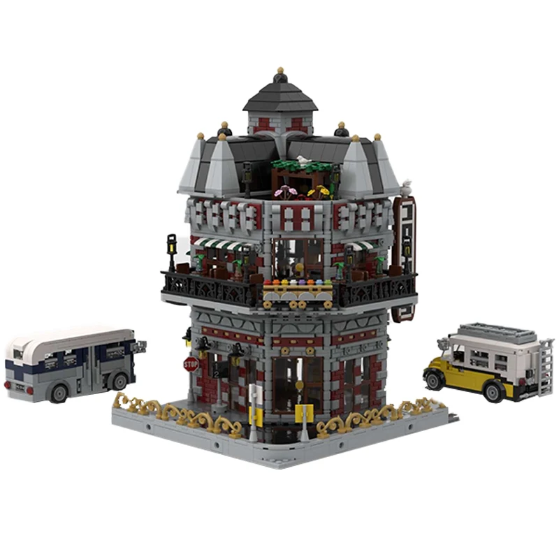 

NEW 3675PCS City Hot Selling Street View Moc Modular Building Bus Terminal Coffee Shop DIY creative ideas ChildrenToyGift Blocks