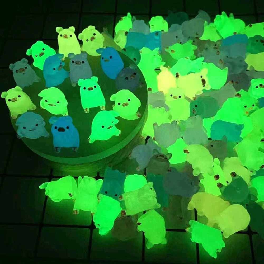 

10PCS New Kids Glow Piglet Toy DIY Resin Accessories Cream Gel Material Decoration Kids Toys