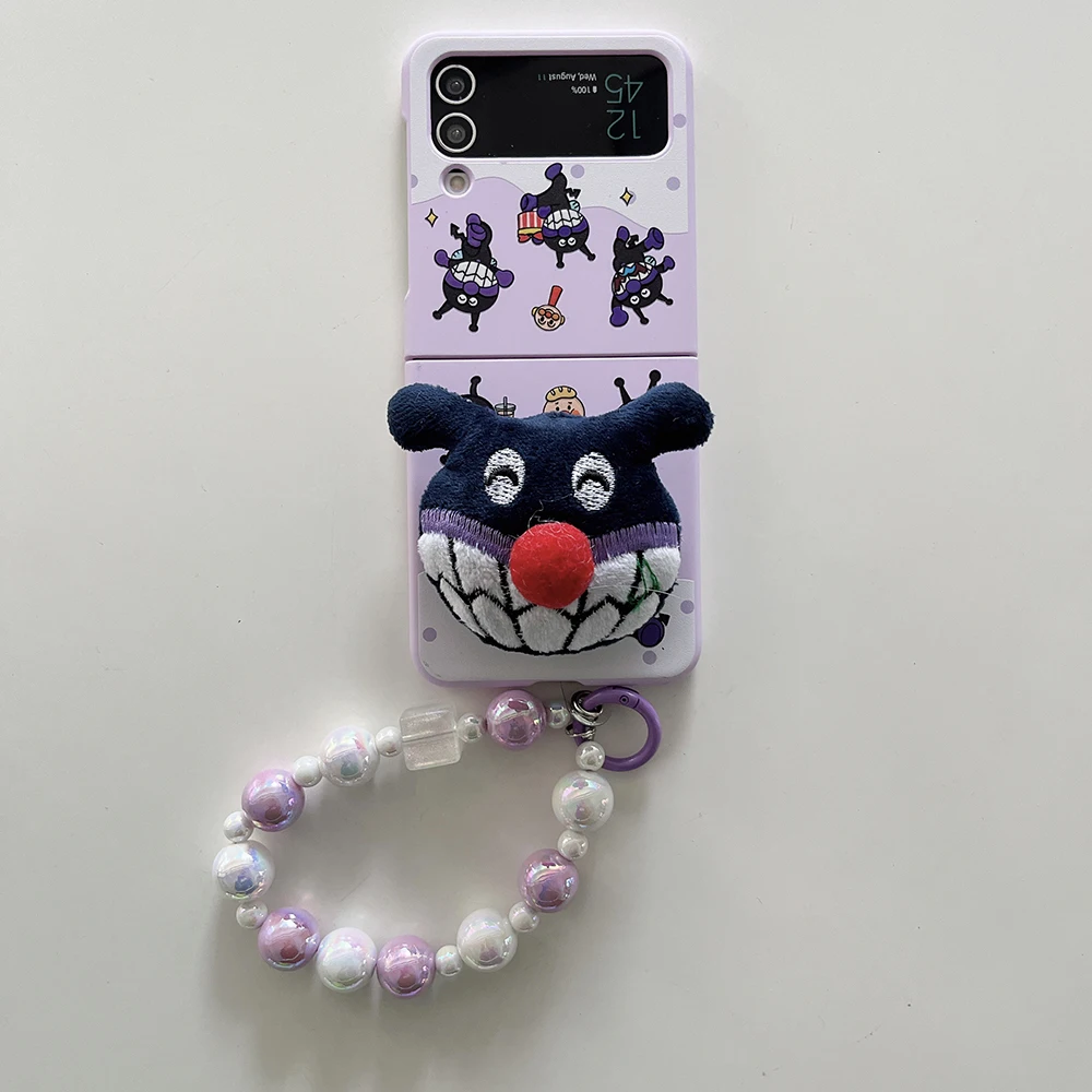 Милый чехол Michaels wazowheaven Anpanmans с браслетом для телефона Samsung Galaxy Z Flip 3 4 5 6 5G PC Hard Back