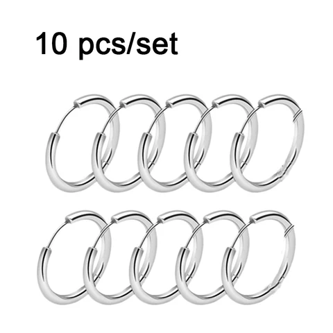 Серебряные и золотые серьги-кольца из нержавеющей стали