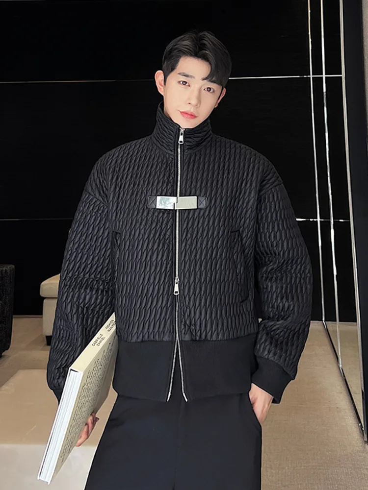 SYUHGFA Men Clothing Korean Streetwear Short Style Cotton-padded Jackets 2022 Witner Fashion Zipper Cotton-padded Coat